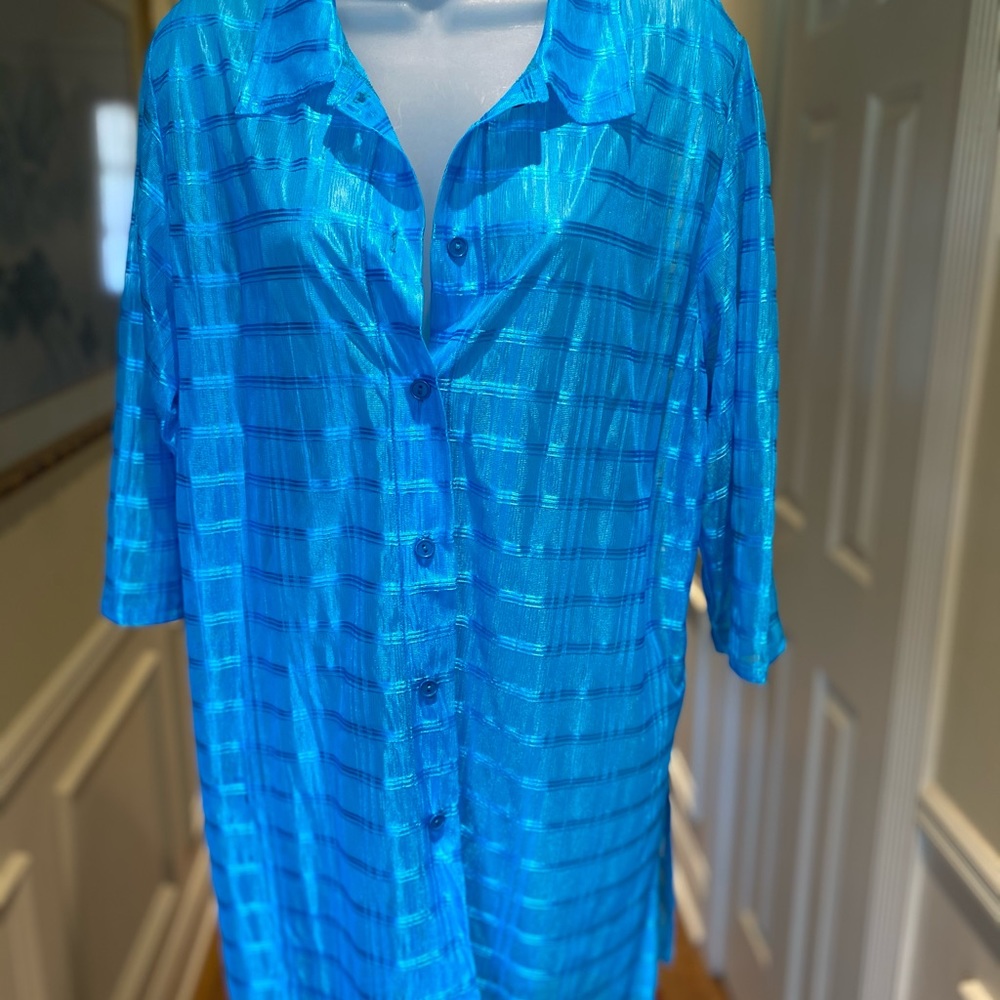 Figure Gig - Lady teal beach coverup, Size: L